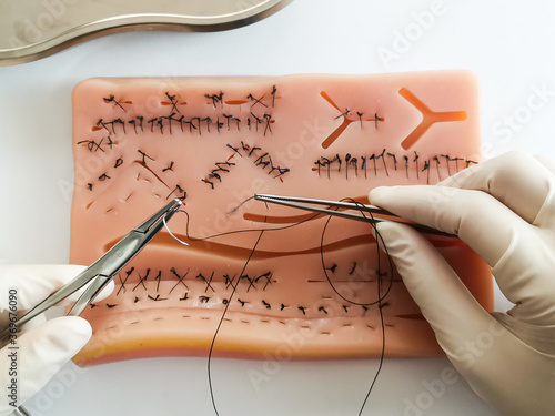 Practice suturing in the silicon 