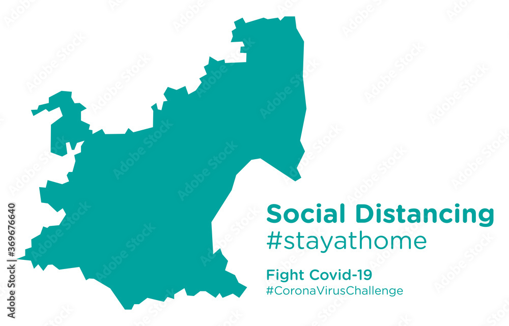 Mpumalanga South Africa map with Social Distancing stayathome tag