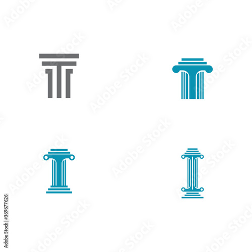Set Column Logo Template vector