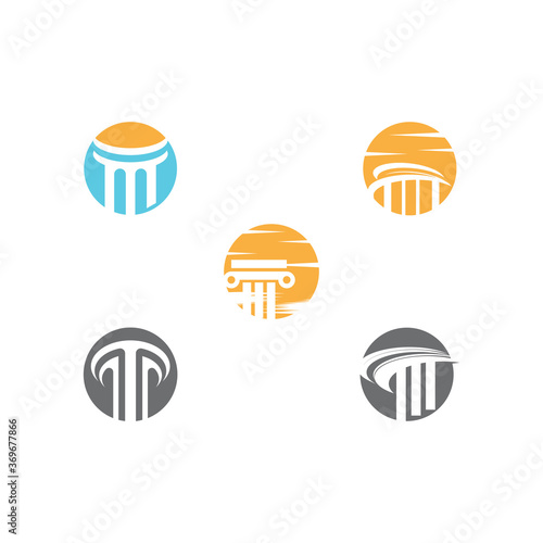 Set Column Logo Template vector
