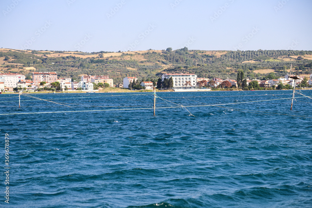 Open sea view. A location where transportation is heavily used