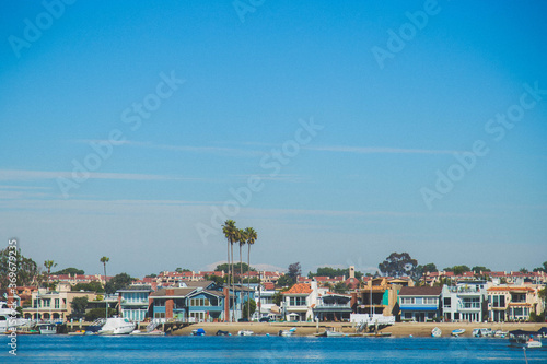 view of the port of balboa beach island in southern california newport beach © Tamara Sales 