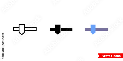 Slider control icon of 3 types. Isolated vector sign symbol.