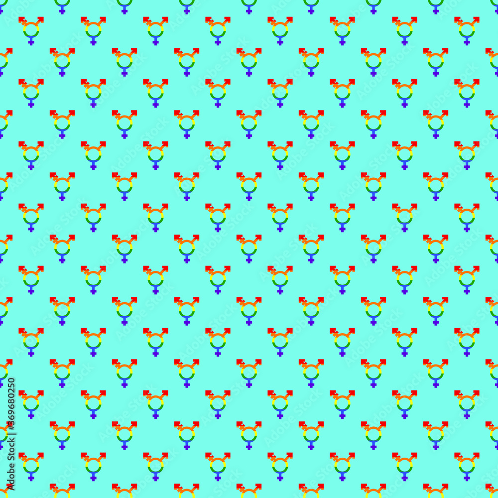 LGBT sign on a blue background, seamless pattern, vector LGBT sign on a blue background, seamless pattern, vector
