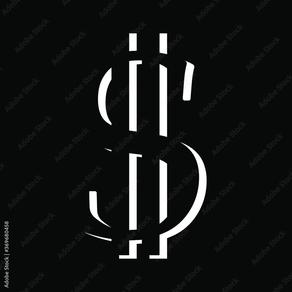 Abstract white dollar sign on black background, vector Abstract white dollar sign on black background, vector