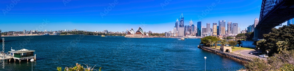 Panoramic view of Sydney Harbour NSW Australia 