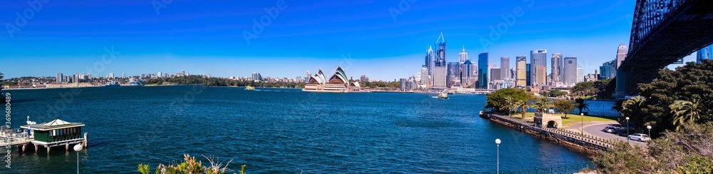 Naklejka premium Panoramic view of Sydney Harbour NSW Australia 