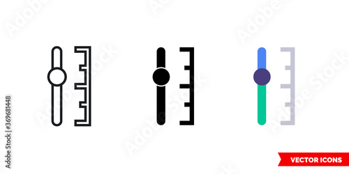 Vertical timeline slider icon of 3 types. Isolated vector sign symbol.