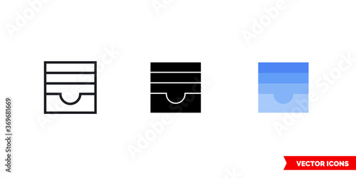 Wallet app icon of 3 types. Isolated vector sign symbol.