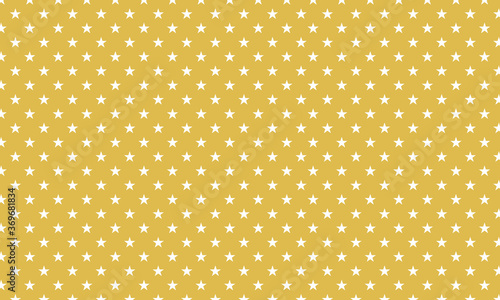Small white stars on gold yellow background pattern vector