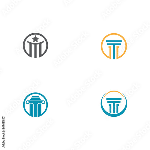 Set Column Logo Template vector