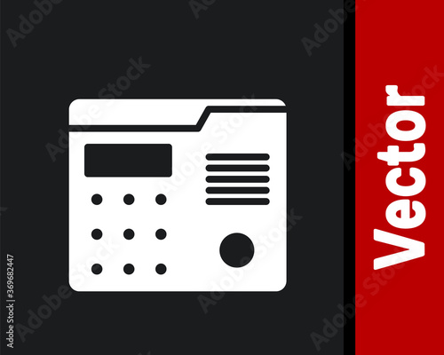 White House intercom system icon isolated on black background. Vector Illustration.