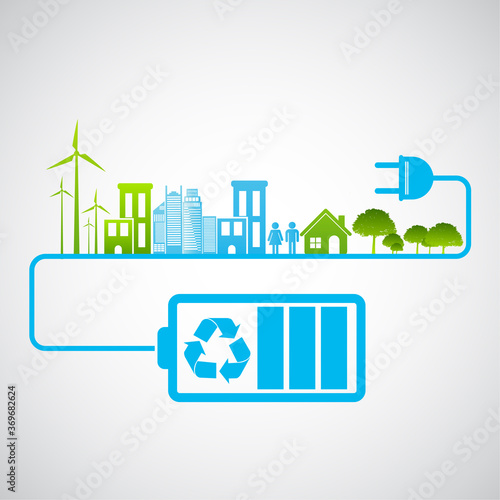 Ecology  friendly concept. save energy