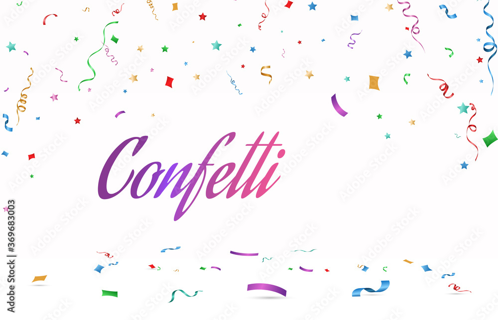 Vector illustration of falling confetti on a transparent background. Vector illustration of falling confetti on a transparent background.