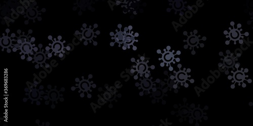 Dark gray vector pattern with coronavirus elements.