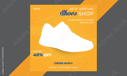 Sport fashion shoes brand product Social media banner post template