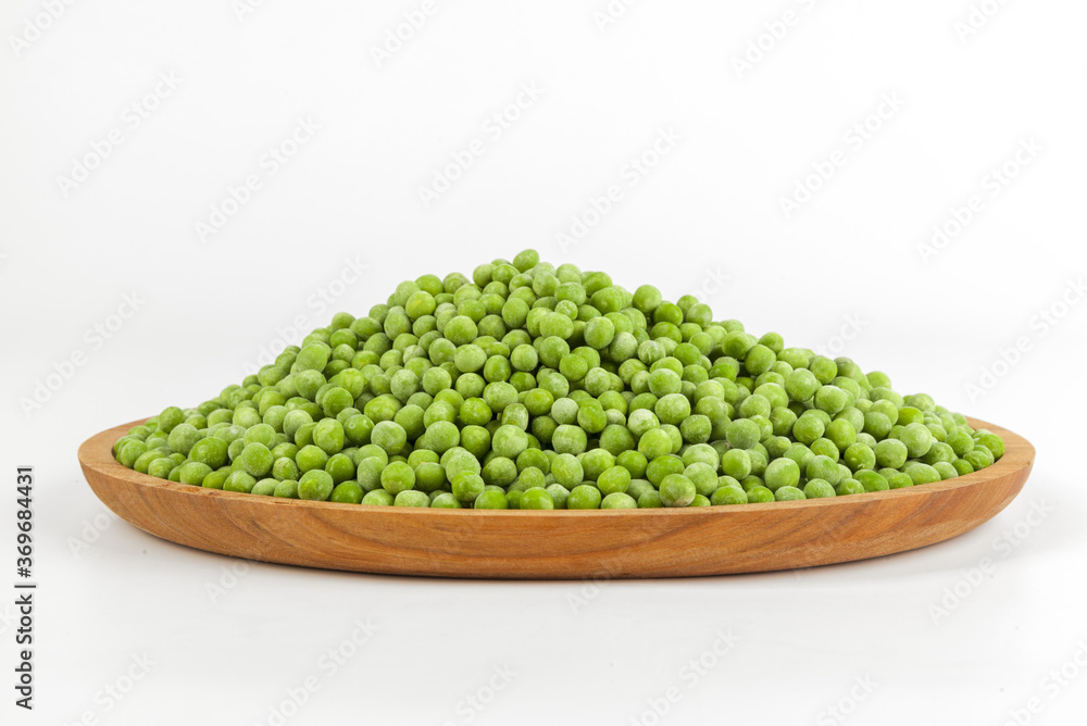 frozen peas on white