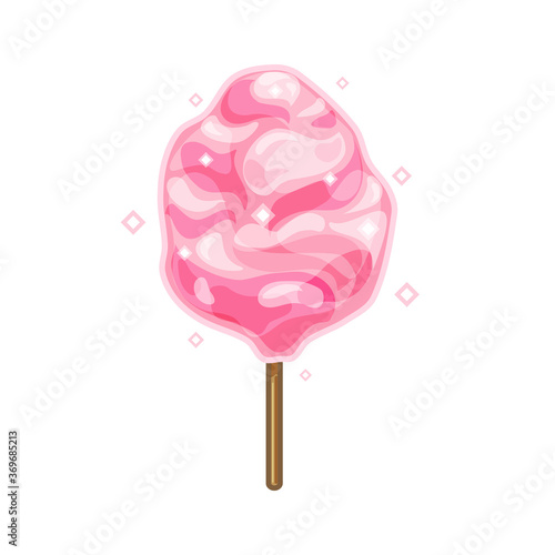 Cotton candy isolated vector illustrations . Sugar cloud. Dessert pastry icon for your projects.