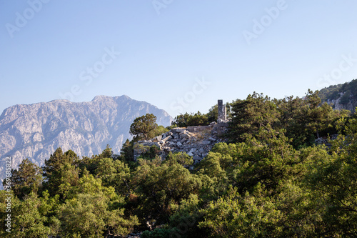 Ancient ruins at Termessos or Thermessos in the Taurus Mountains, Antalya province, Turkey. Termessos.