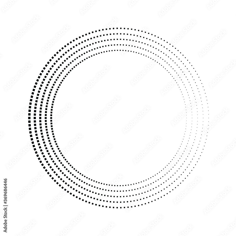 Halftone dots in circle form. round logo . vector dotted frame . design element