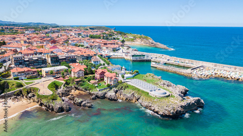 aerial view of llanes fishing town in asturias, spain © jon_chica