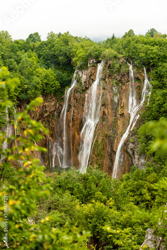 The Great Waterfall at Plitvice Lakes National Park in Croatia