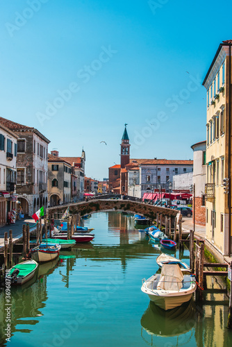 A look from the Venice lagoon. the city of Chioggia.