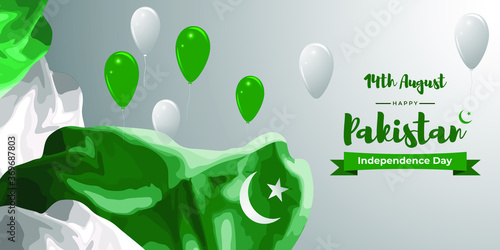 vector illustration for Pakistan independence day-14th August