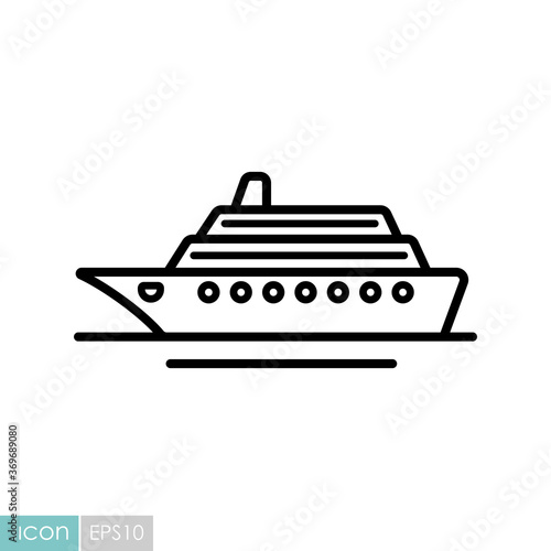 Cruise liner flat vector icon