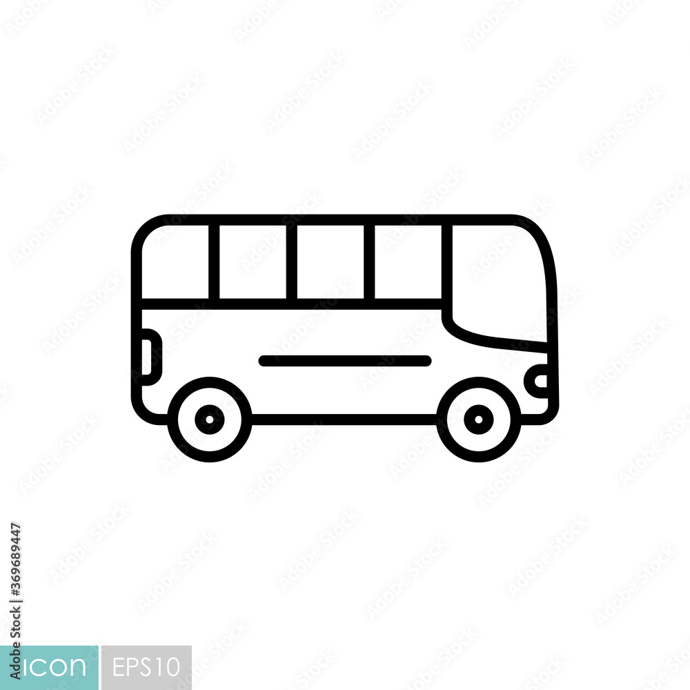 City bus flat vector icon
