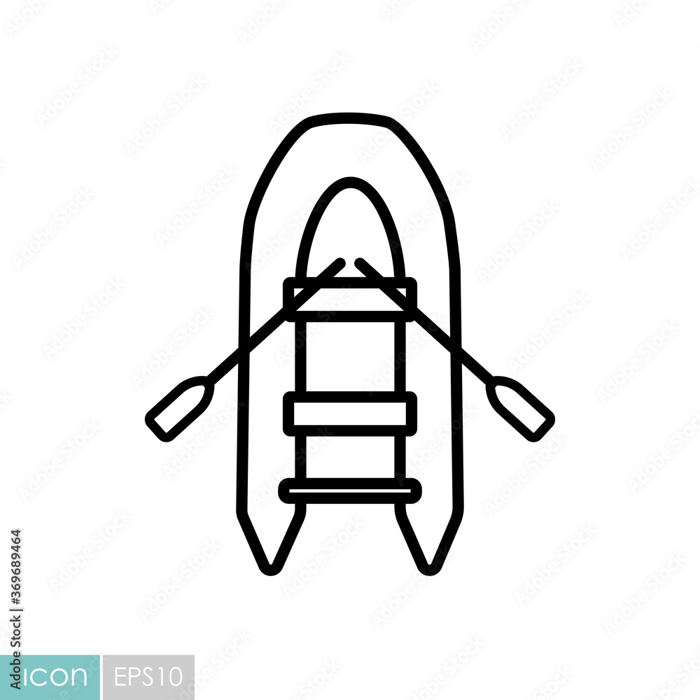 Inflatable rubber boat flat vector icon Inflatable rubber boat flat vector icon
