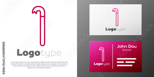 Logotype line Crowbar icon isolated on white background. Logo design template element. Vector Illustration.