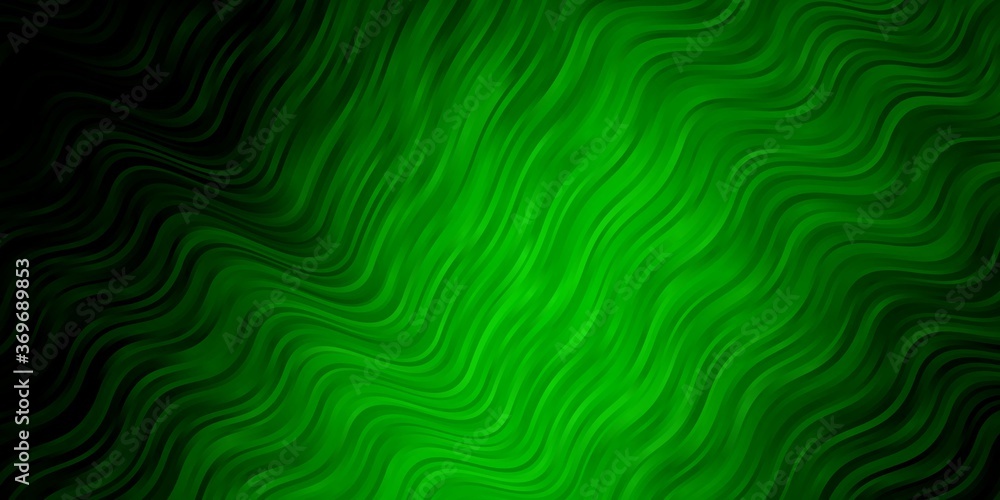 Light Green vector background with curves. Abstract illustration with bandy gradient lines. Best design for your posters, banners.