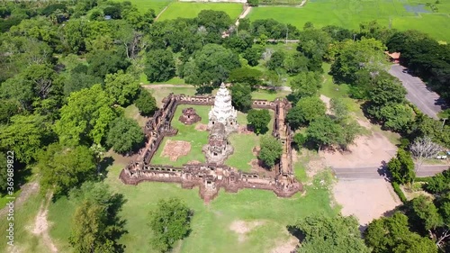 Prasat Hin Phanomwan Architectural archaeological sites in ancient Khmer beliefs Built around the 16th-17th century as a temple Later it was converted to a Buddhist temple in Nakhon Ratchasima, Thaila photo