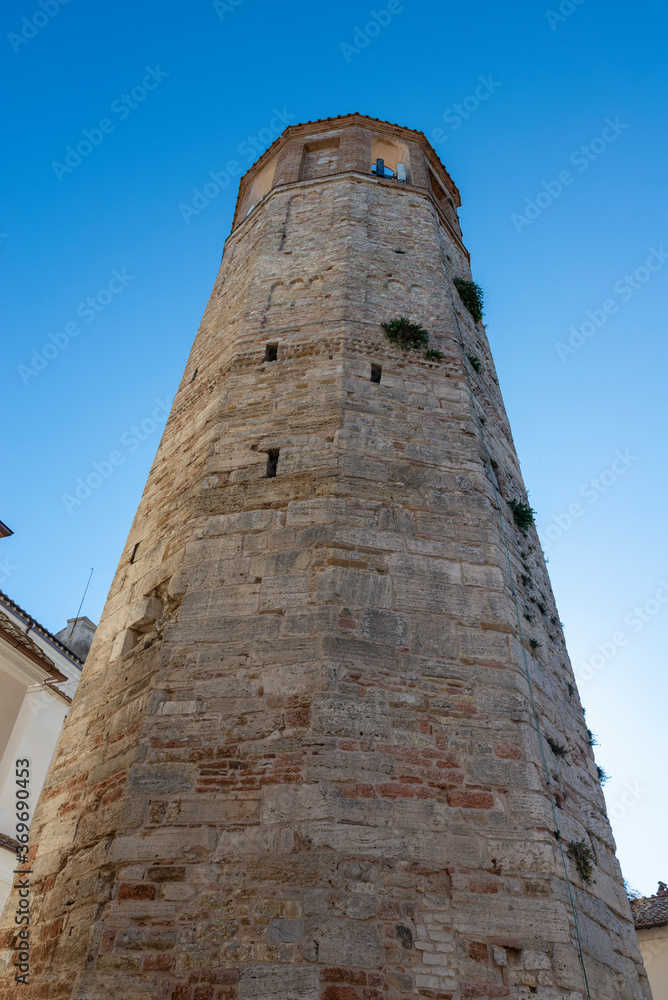 civic tower in the cathedral of santa Fermina in the center of amelia