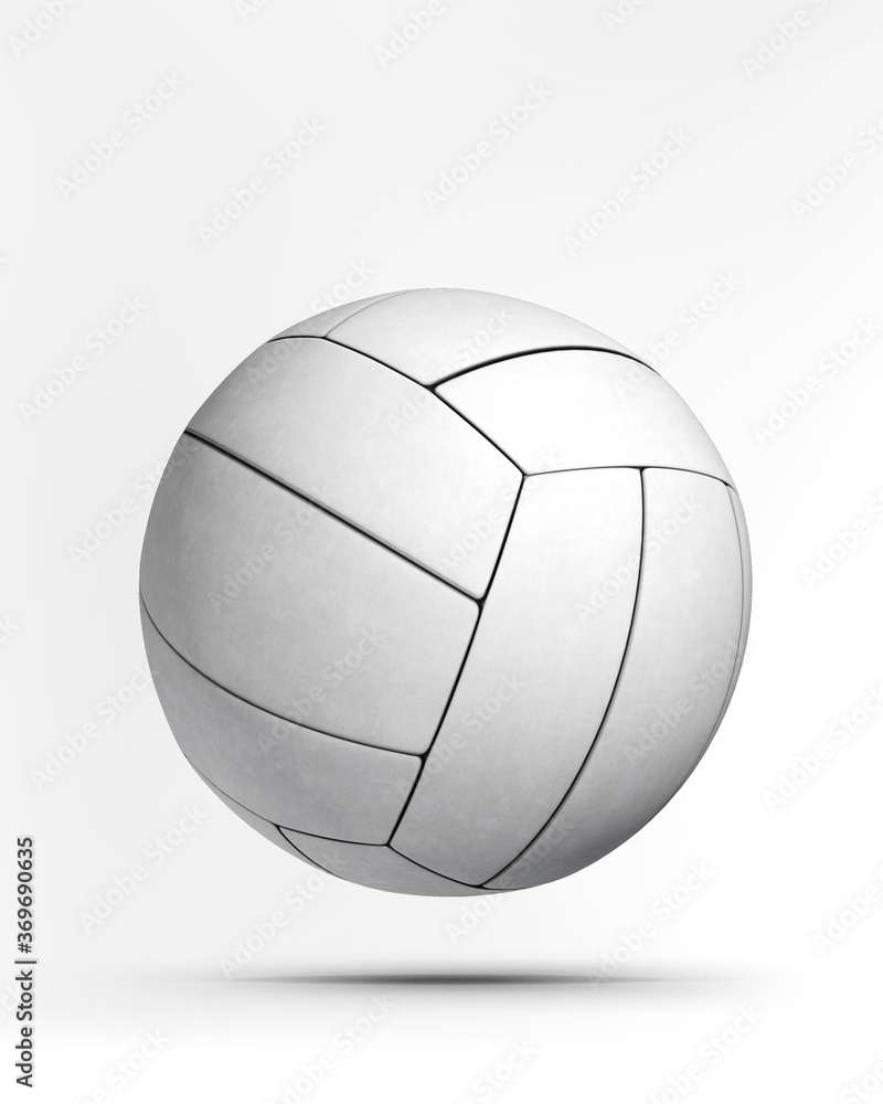 Volleyball ball isolated on white with shadow. Professional sport ball design. 3D illustration element.