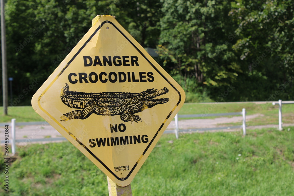 Danger crocodiles no swimming