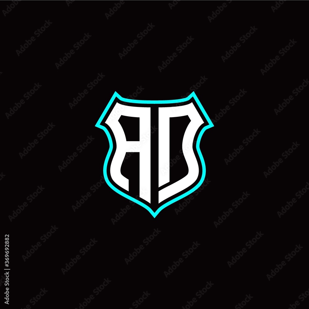 A D initials monogram logo shield designs modern