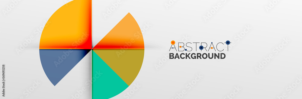 Bright color circles, abstract round shapes and triangles composition with shadow effects. Vector modern geometric design template Bright color circles, abstract round shapes and triangles composition with shadow effects. Vector modern geometric design template