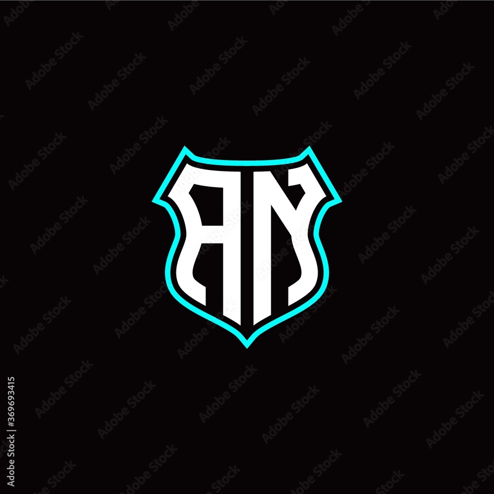 A N initials monogram logo shield designs modern A N initials monogram logo shield designs modern