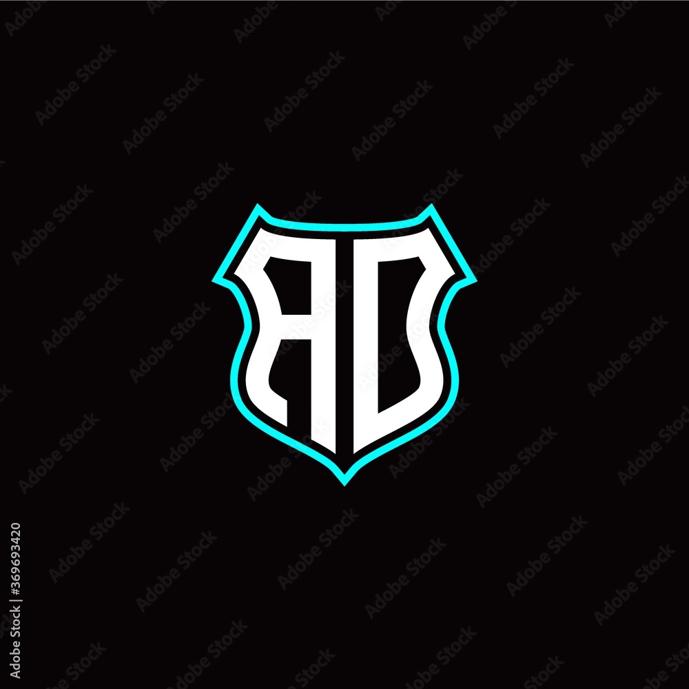 A O initials monogram logo shield designs modern