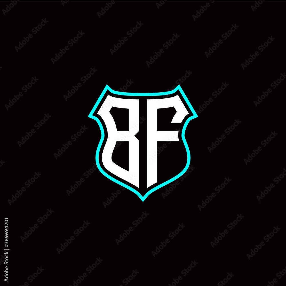B F initials monogram logo shield designs modern