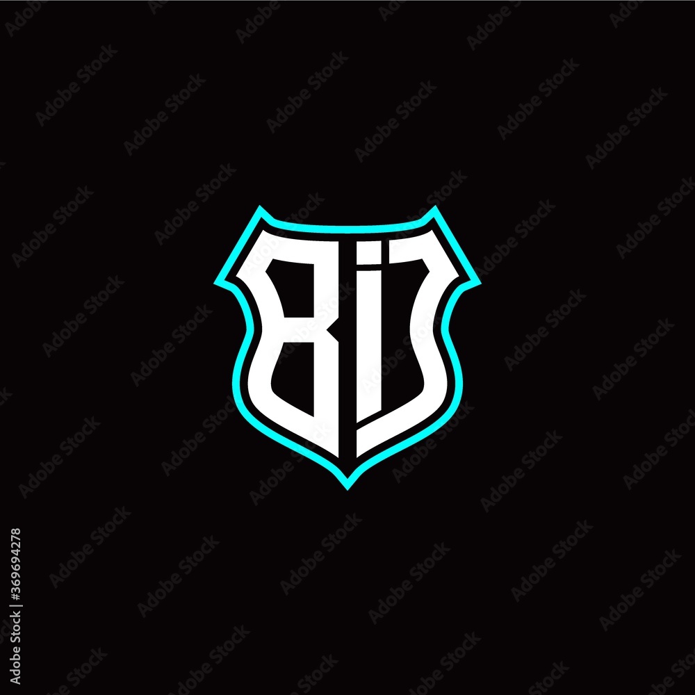 B I initials monogram logo shield designs modern