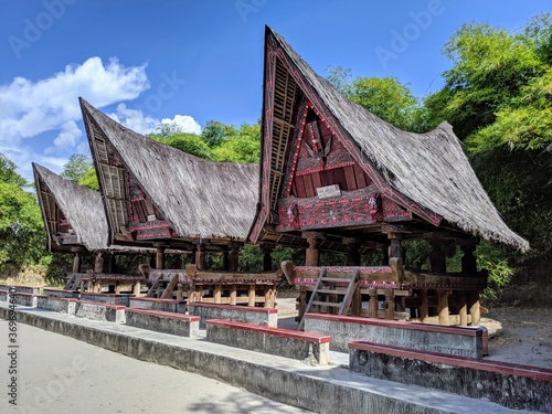 tropical batak hut in asia