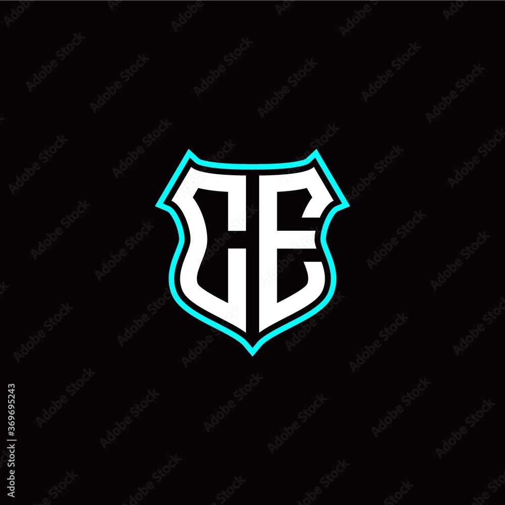C E initials monogram logo shield designs modern