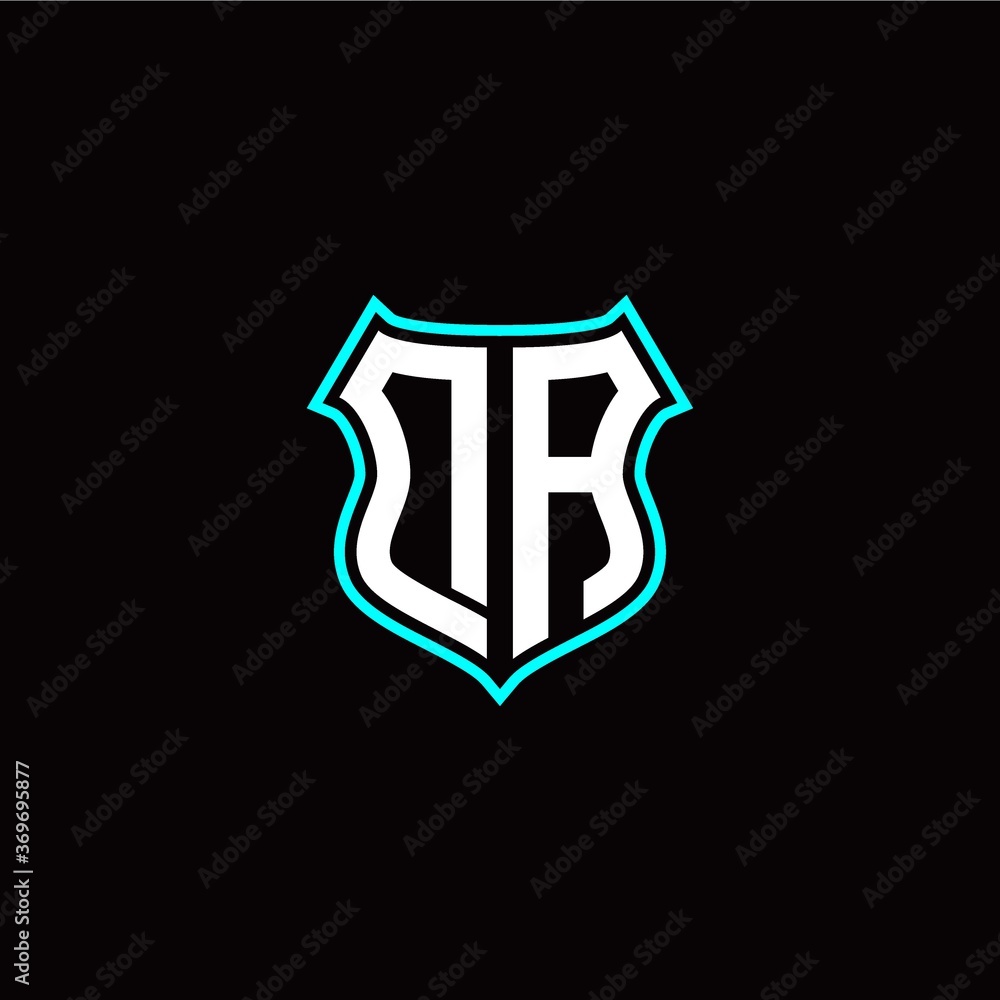 D A initials monogram logo shield designs modern
