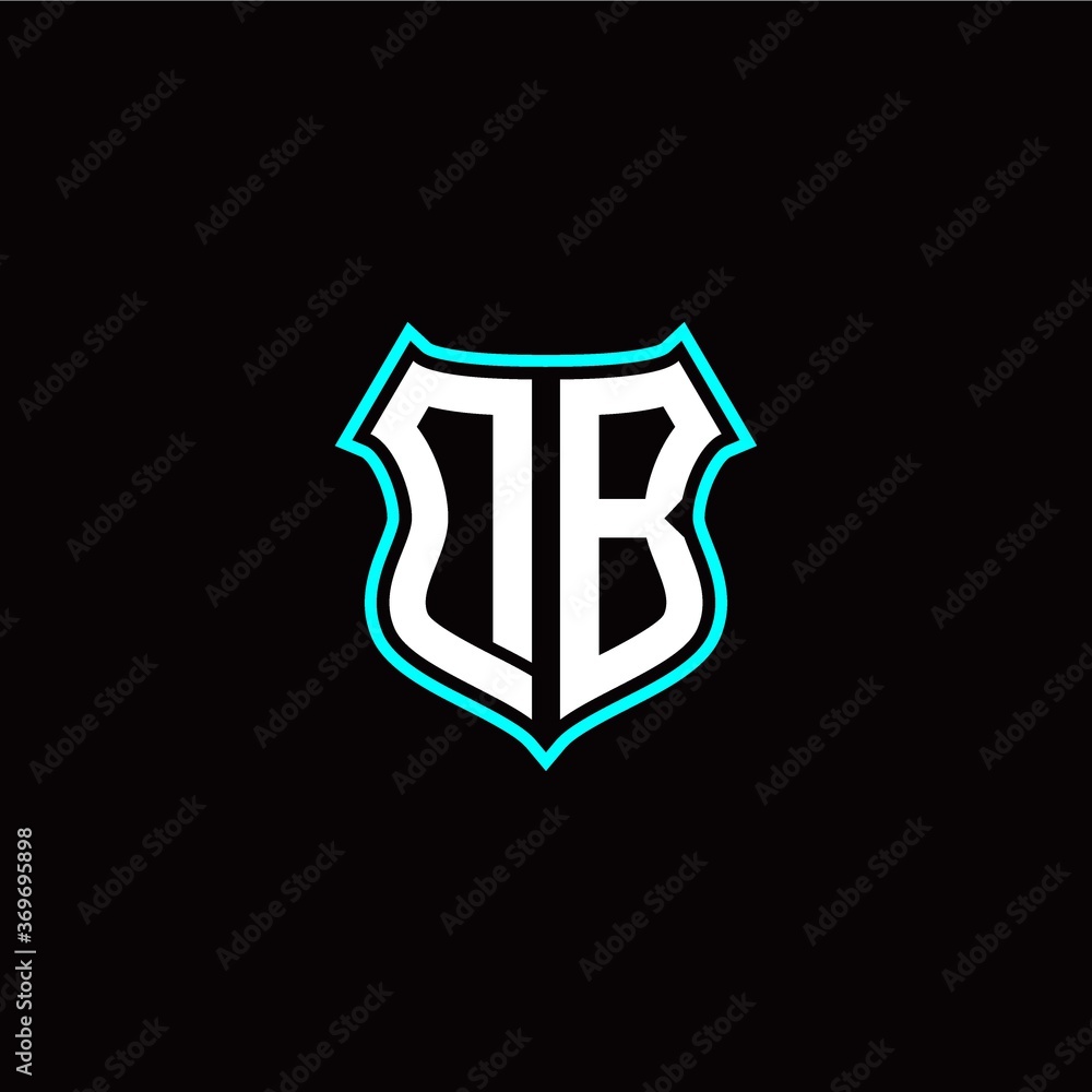 D B initials monogram logo shield designs modern