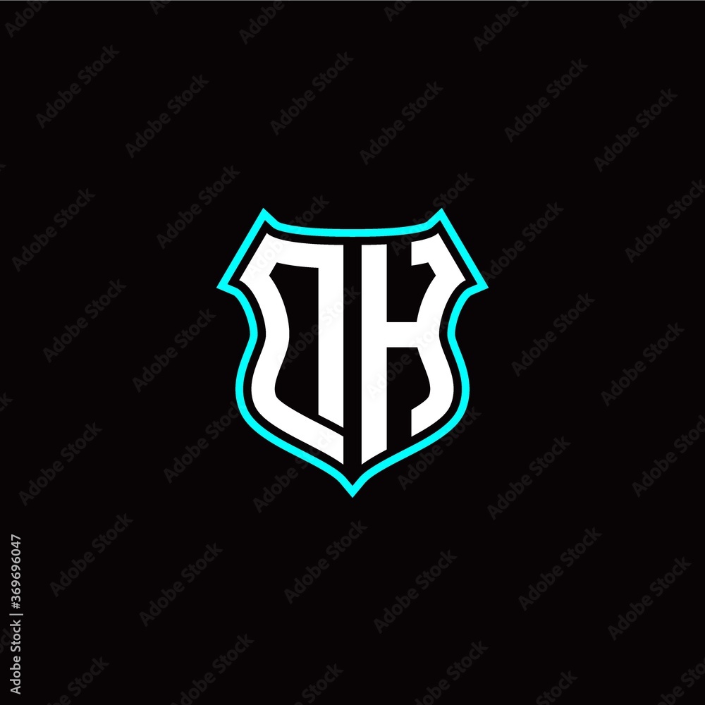 D H initials monogram logo shield designs modern D H initials monogram logo shield designs modern