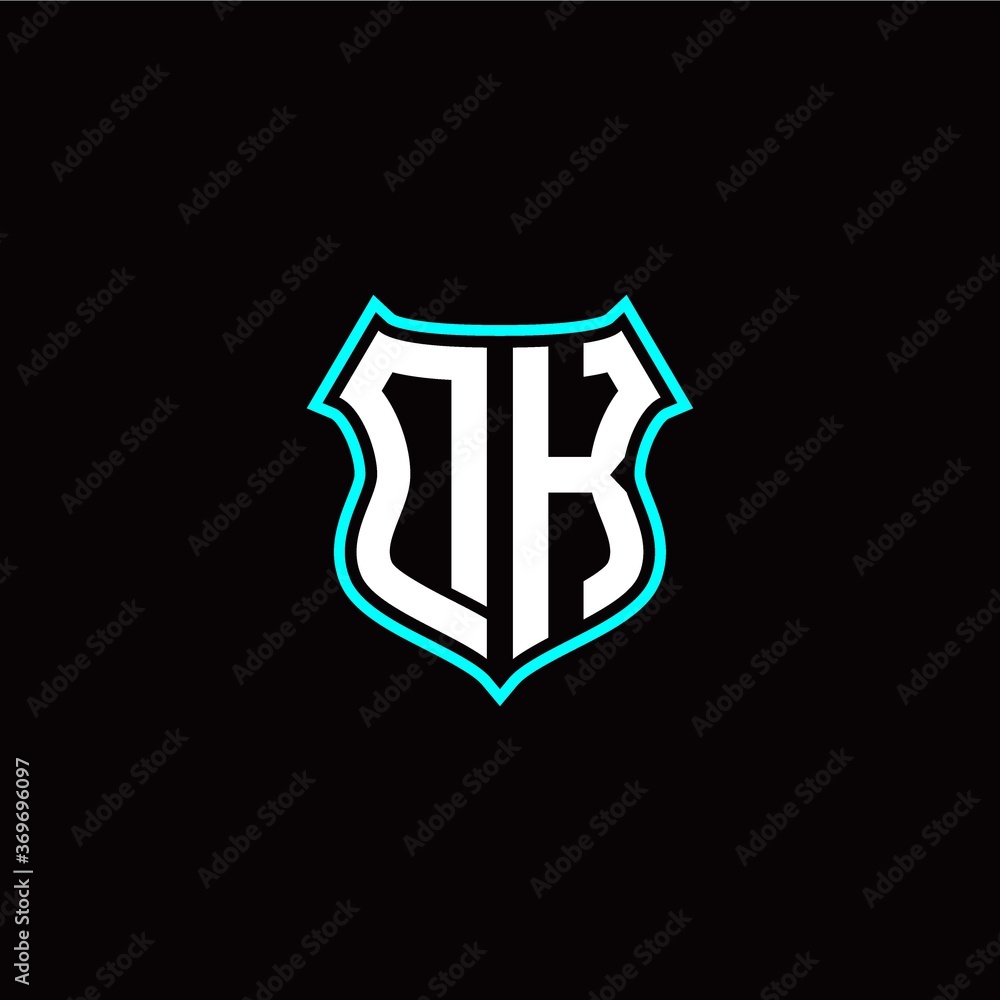 D K initials monogram logo shield designs modern