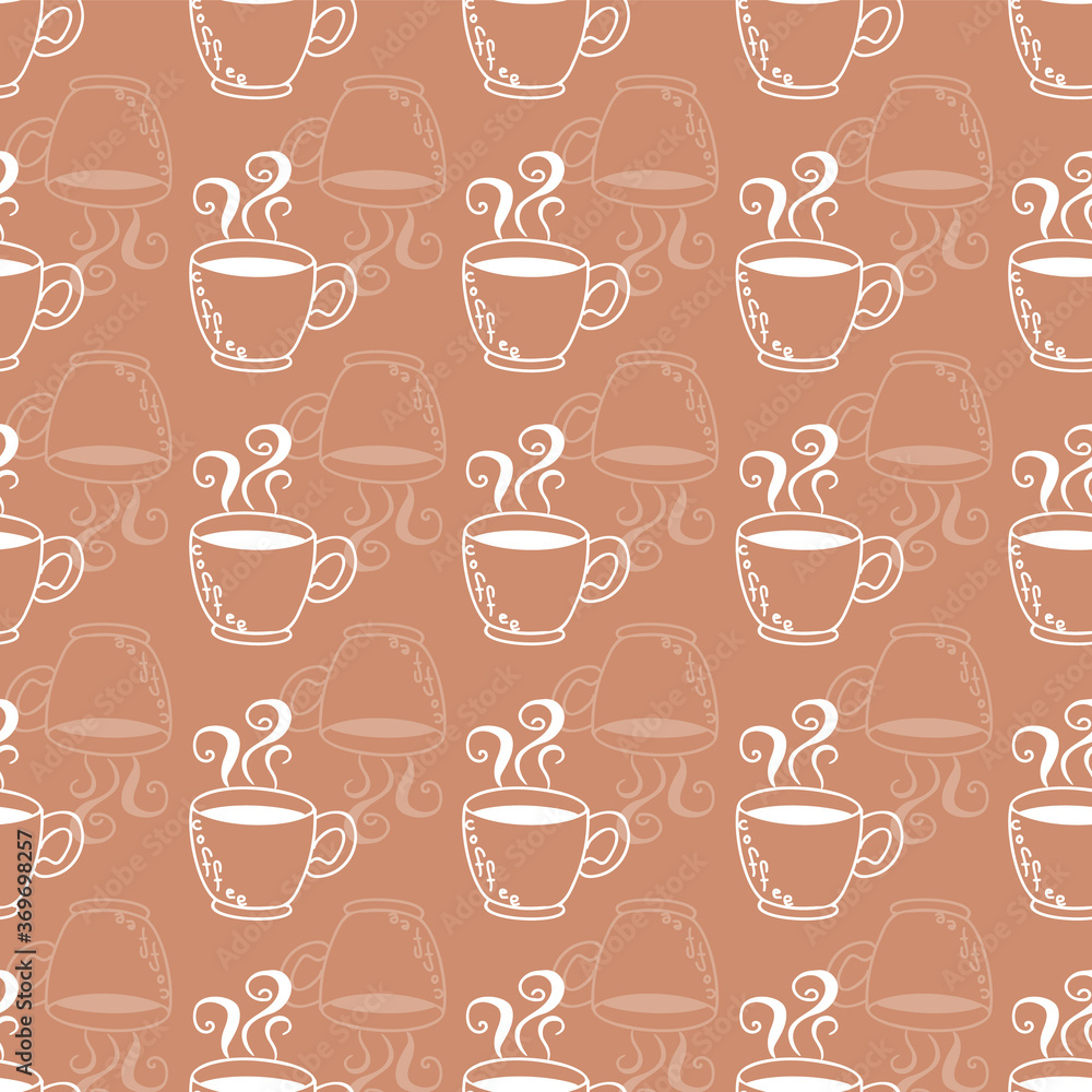 hand drawn cute outline coffee cup vector seamless pattern design hand drawn cute outline coffee cup vector seamless pattern design